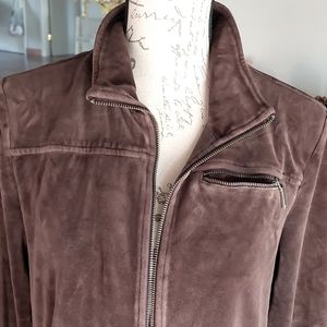 Laurel Ralph Lauren Chocolate Brown zip up sweater size Large